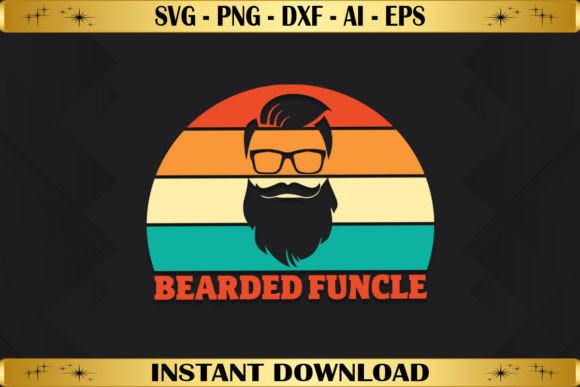 Bearded Funcle Vintage: A Versatile Graphic for T-Shirt Designs