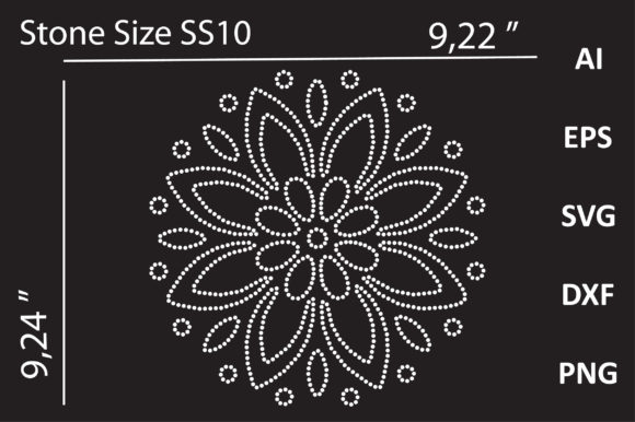 MANDALA RHINESTONE TEMPLATE DESIGN: Graphics & T-Shirt Designs
