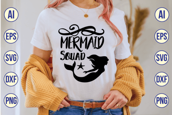 Mermaid Squad Svg Design: Perfect for Vibrant T-Shirt Graphics